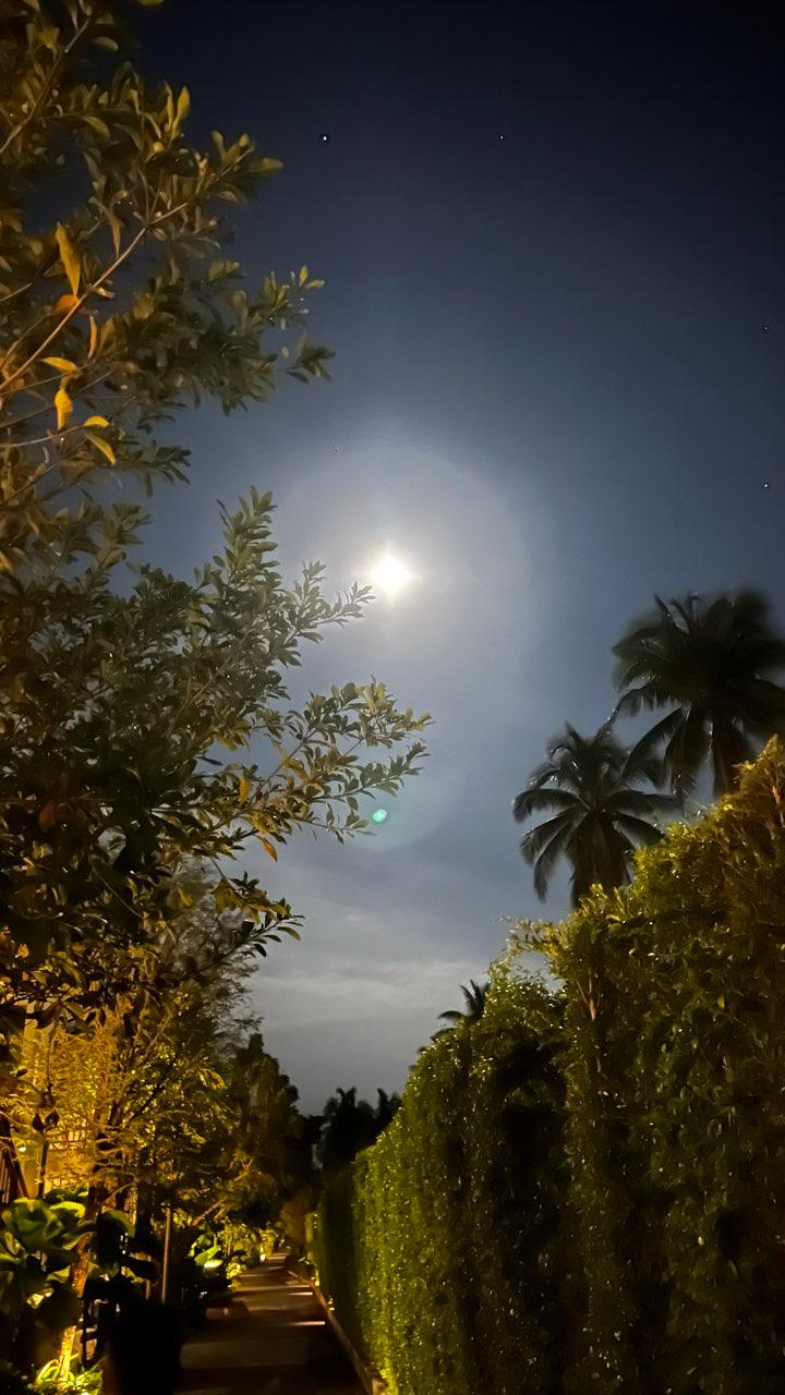 The Moon over Amphoe Takua Pa, Thailand — full moon, Lunar Day 14