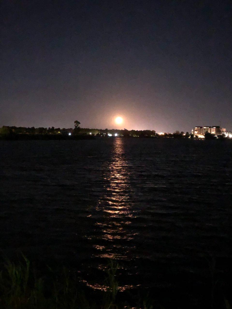The Moon over Ciudad de la Costa, Uruguay — full moon, Lunar Day 16
