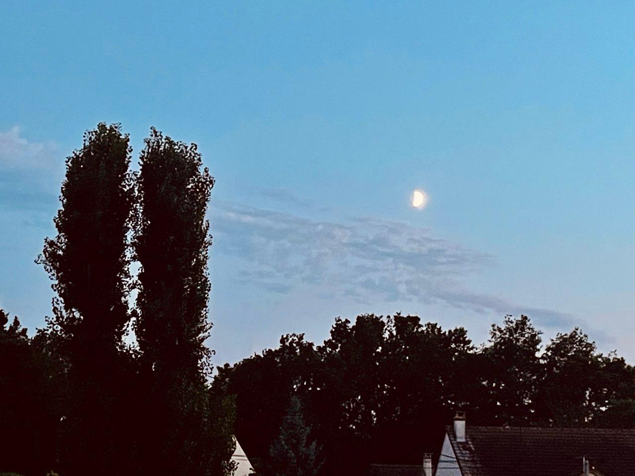 The Moon over Villiers-Saint-Frédéric, France — first quarter, Lunar Day 9