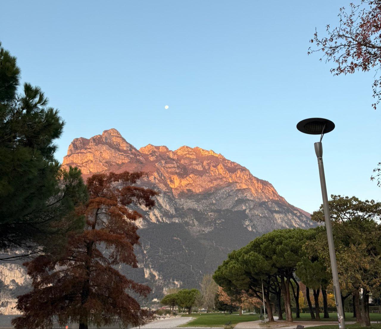 The Moon over Riva del Garda, Italy — waning gibbous, Lunar Day 18