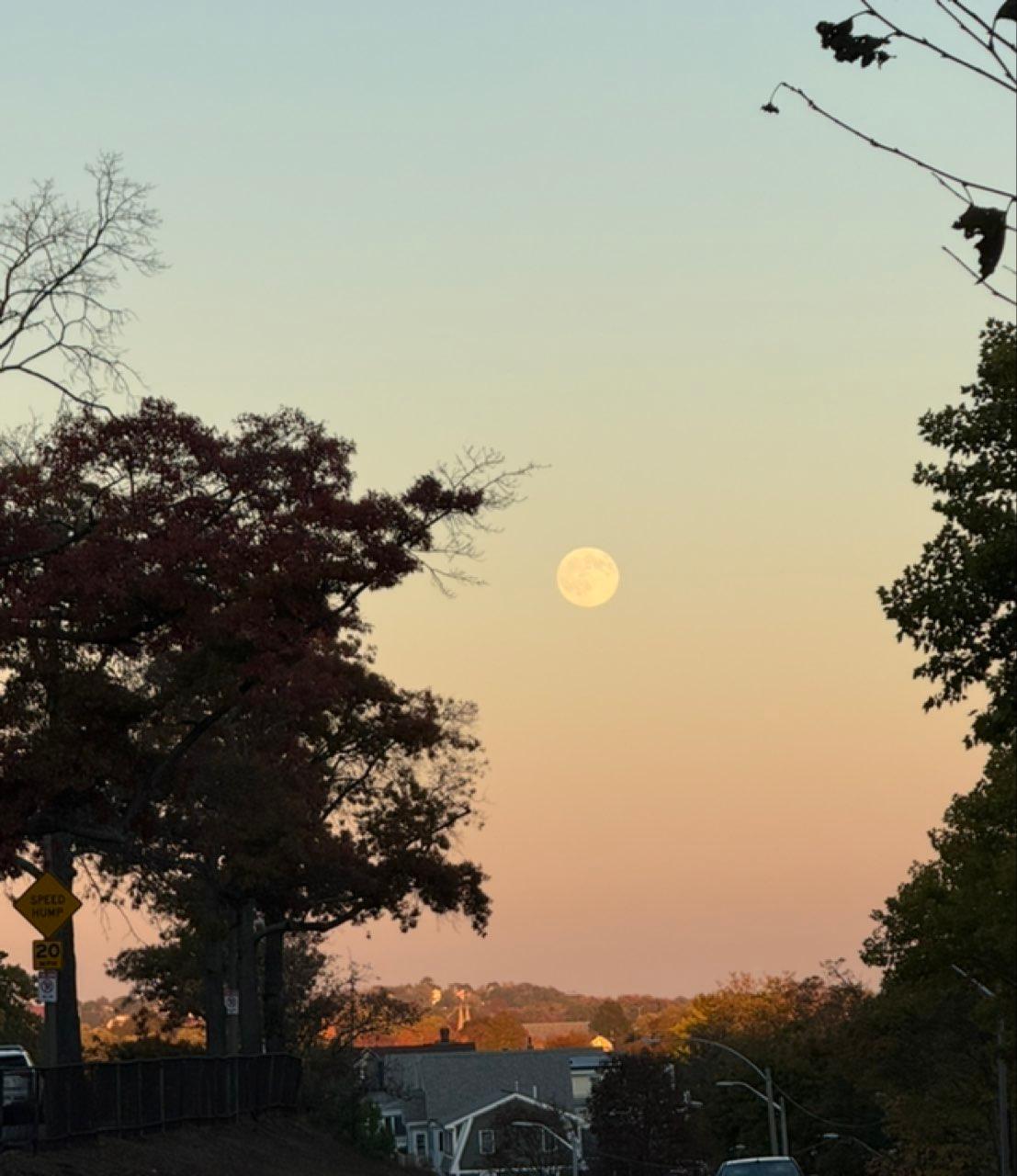 The Moon over Boston, United States — full moon, Lunar Day 16