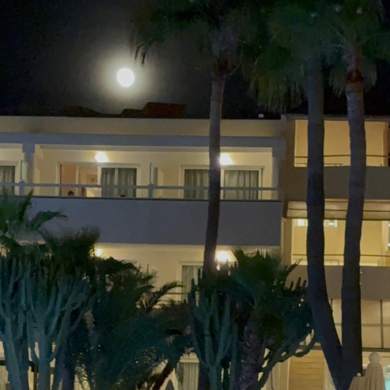 The Moon over Calvià, Spain — full moon, Lunar Day 16