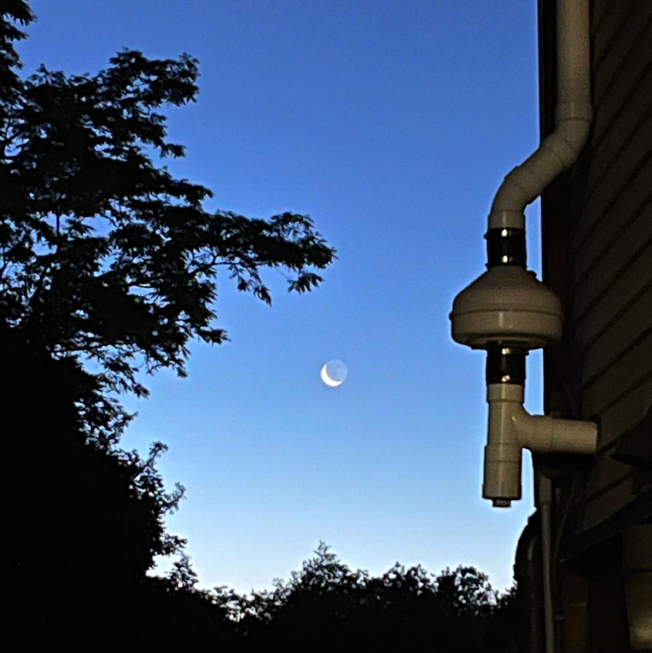 The Moon over Wilkes-Barre, United States — new moon, Lunar Day 28