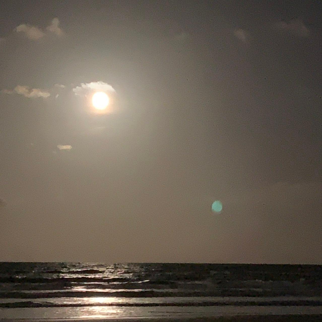 The Moon over South Padre Island, United States — full moon, Lunar Day 17