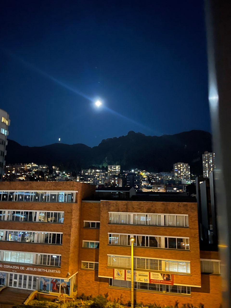 The Moon over Bogotá, Colombia — full moon, Lunar Day 16