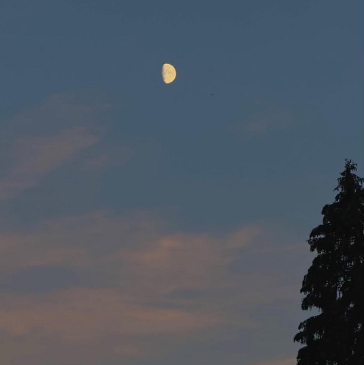 The Moon over Annecy, Francia — waxing gibbous, Lunar Day 10