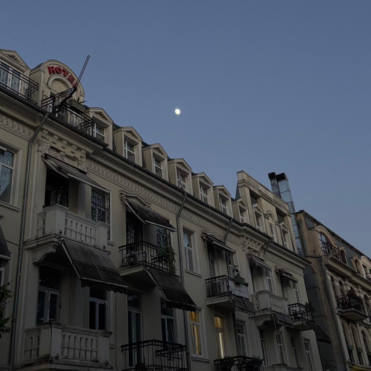 The Moon over Batumi, Georgia — waxing gibbous, Lunar Day 13