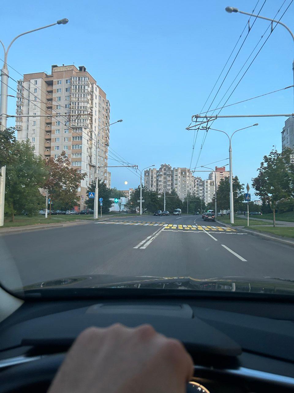 The Moon over Minsk, Belarus — waxing gibbous, Lunar Day 13