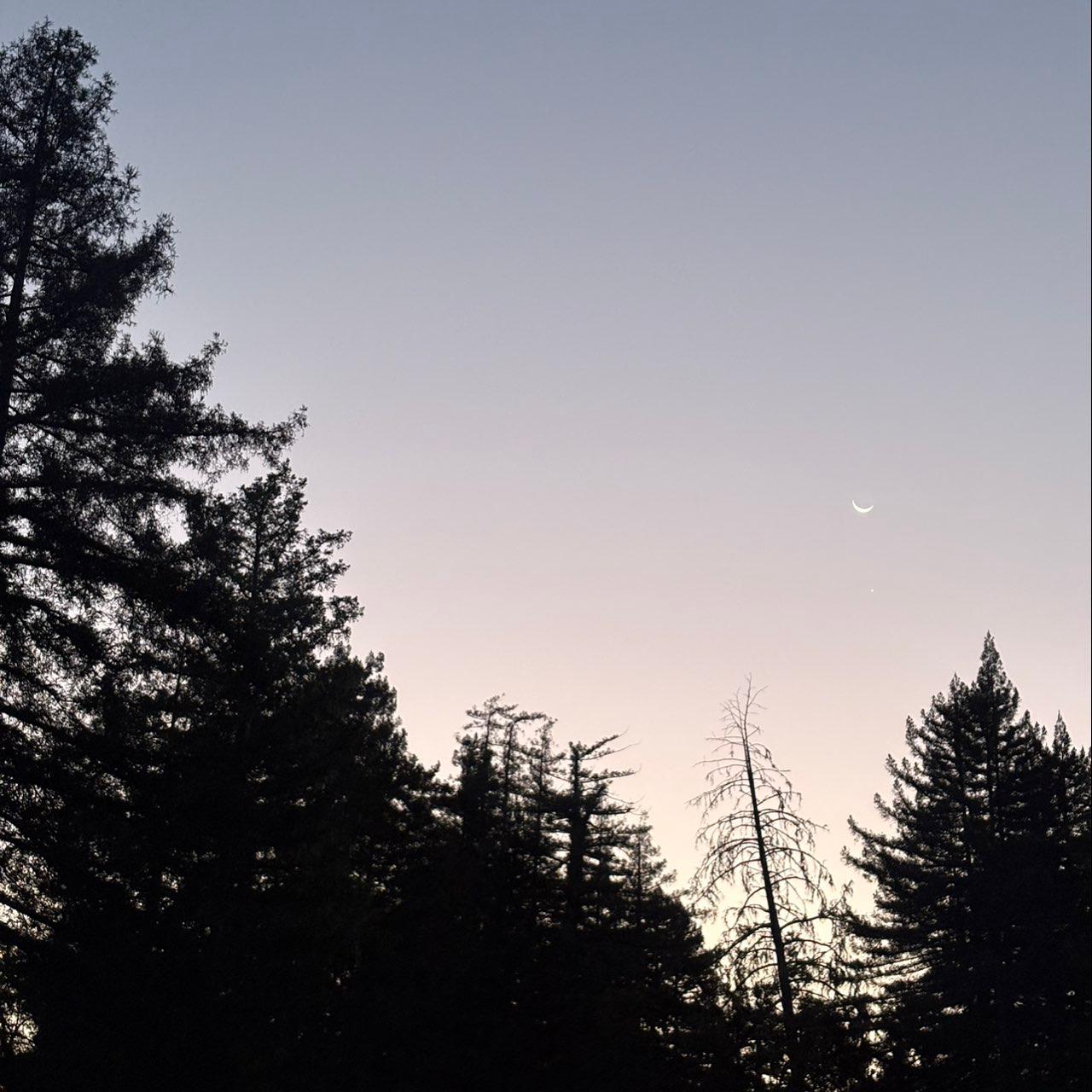 The Moon over Boulder Creek, United States — waning crescent, Lunar Day 27
