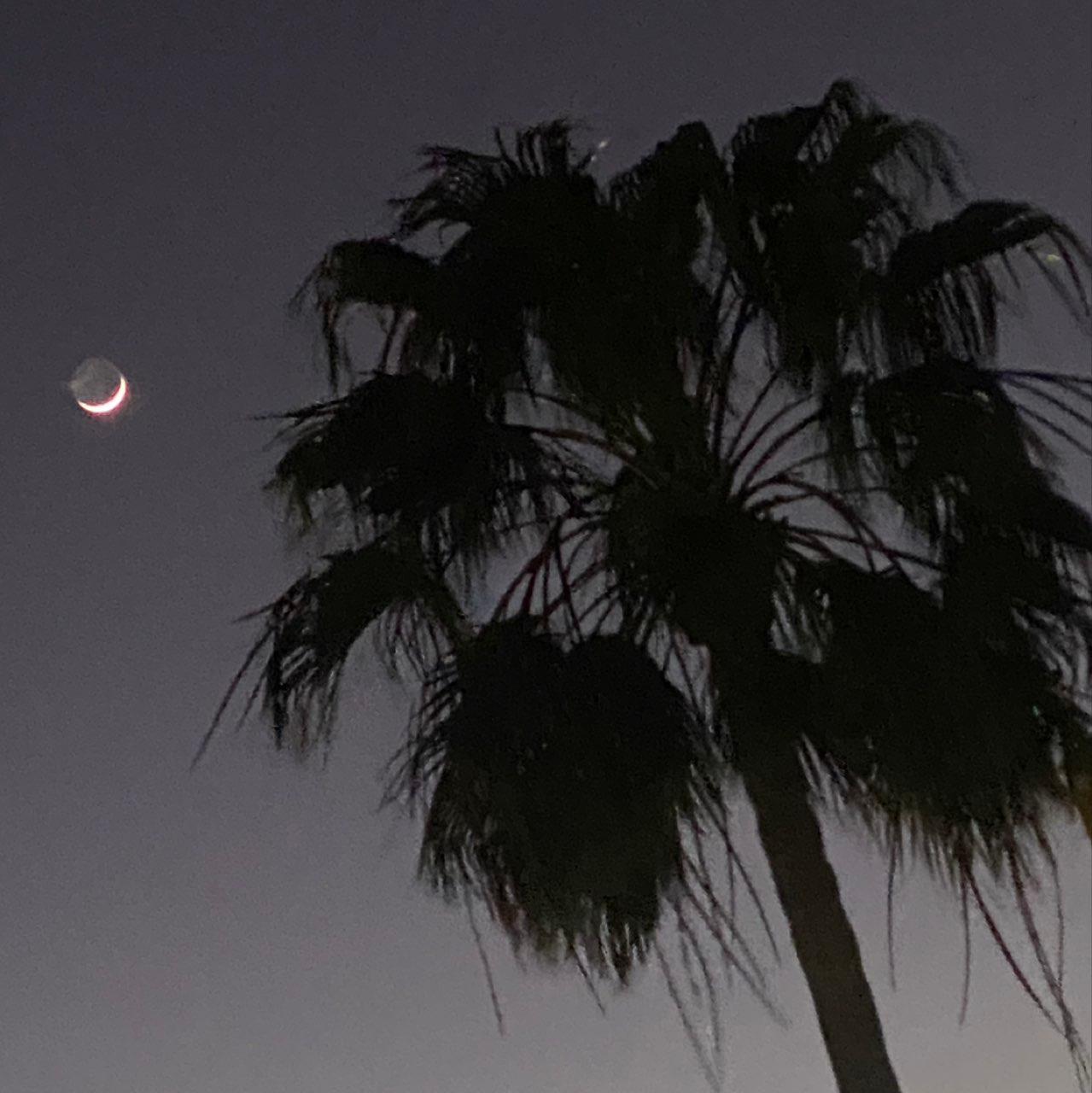 The Moon over Denia, España — waxing crescent, Lunar Day 3