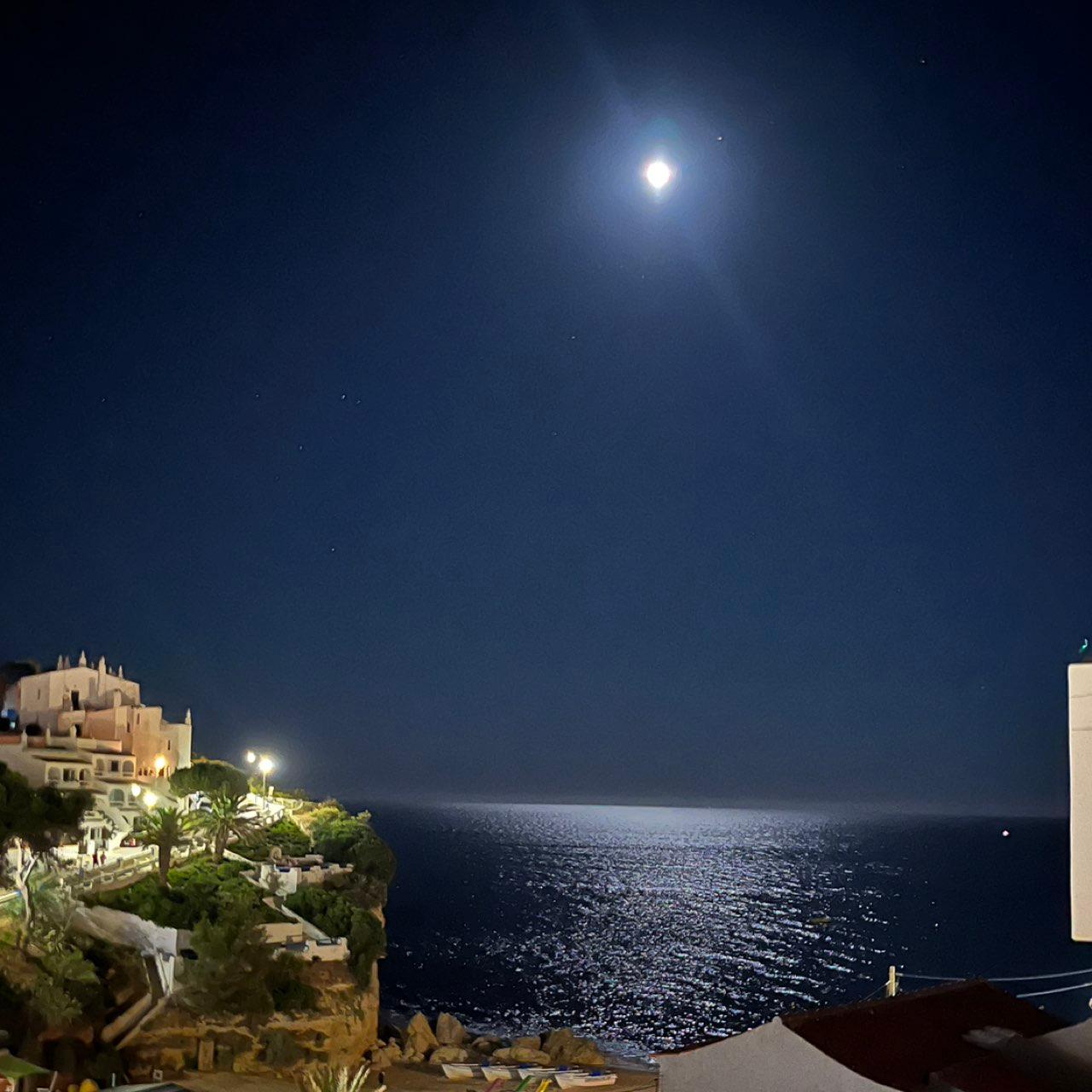The Moon over Carvoeiro, Portugal — waxing gibbous, Lunar Day 13