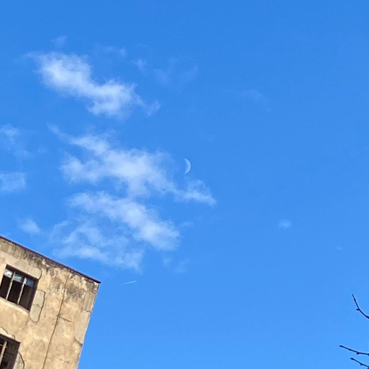 The Moon over Tbilisi, Georgia — first quarter, Lunar Day 7