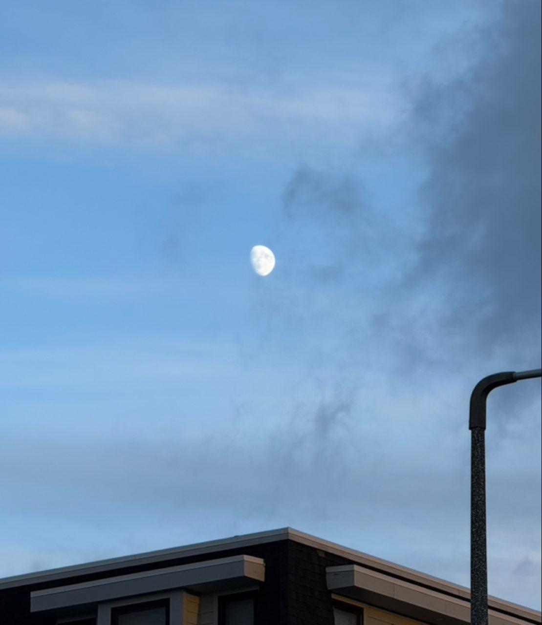 The Moon over Boston, United States — waxing gibbous, Lunar Day 12