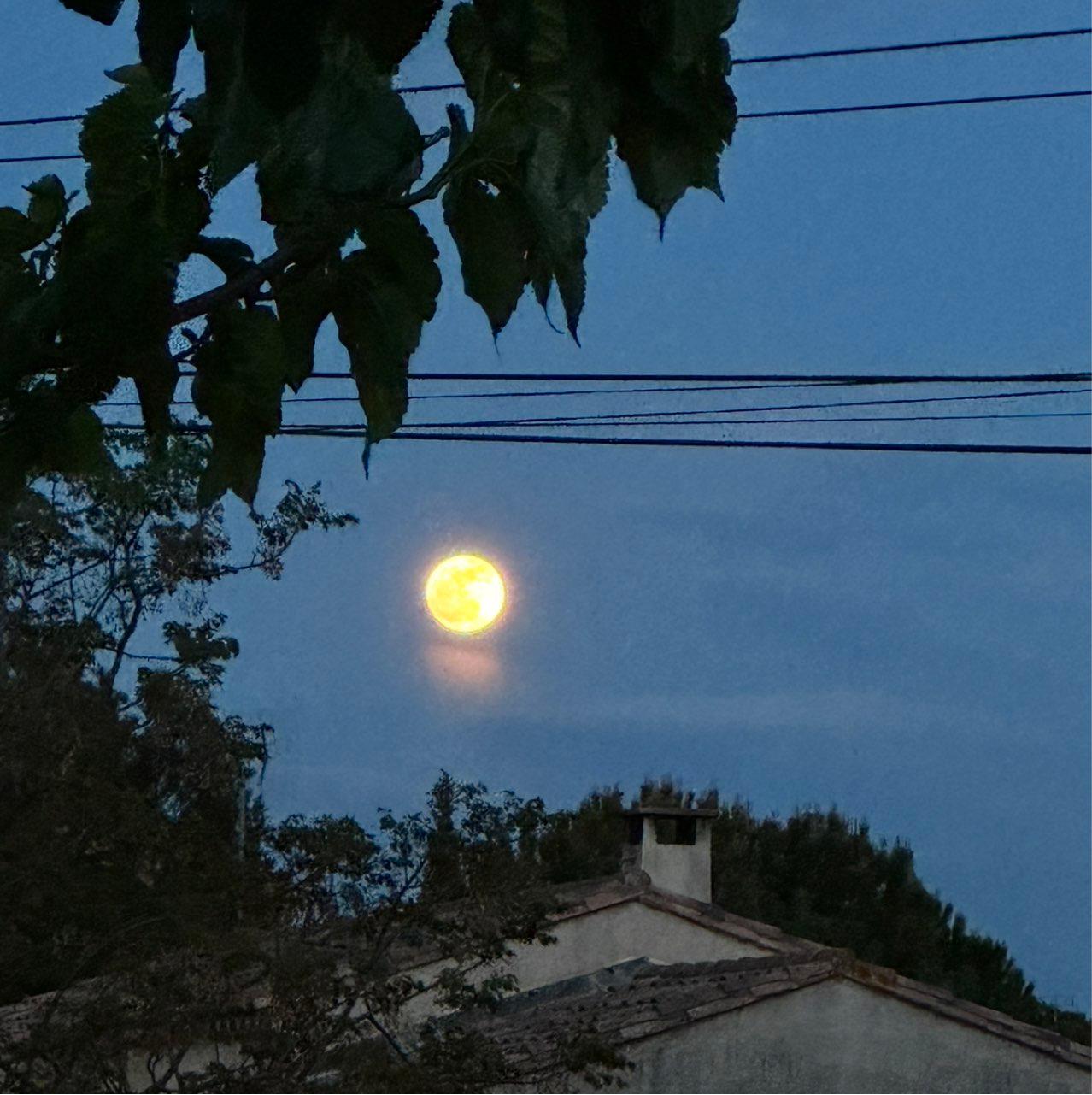 The Moon over Lézignan, France — full moon, Lunar Day 16