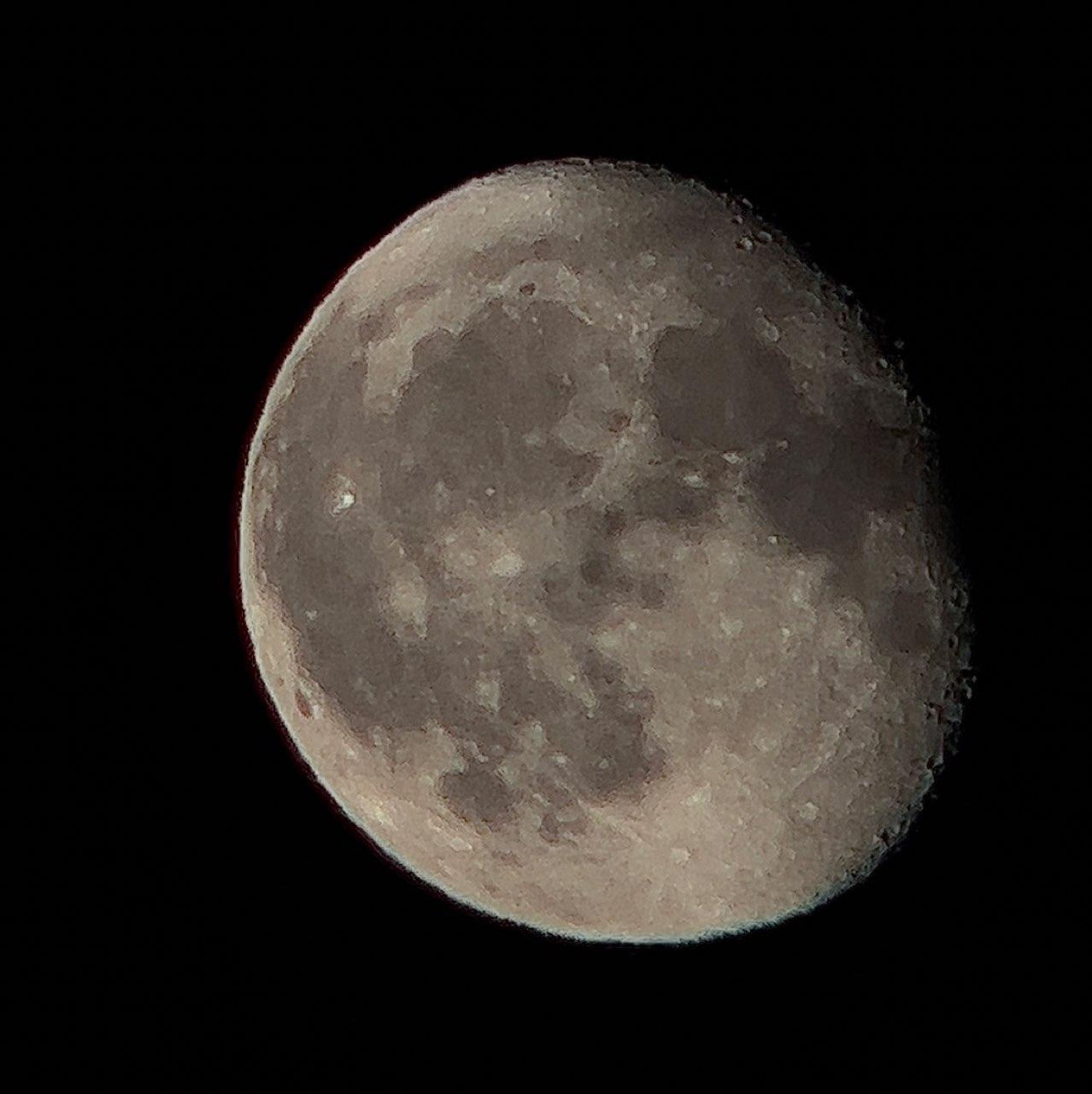 The Moon over Baden-Baden, Germany — waning gibbous, Lunar Day 19