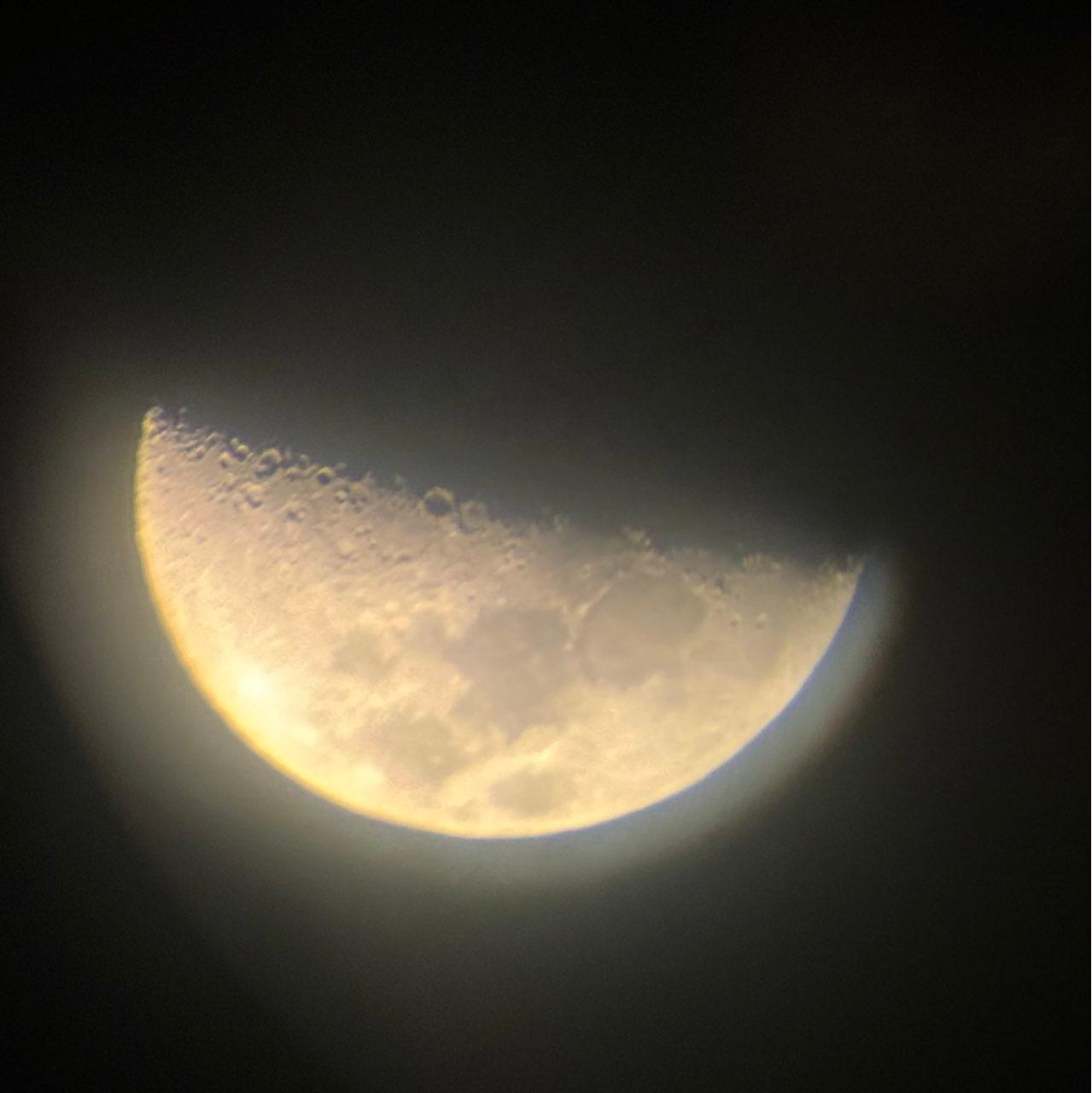 The Moon over Shortland, Australia — first quarter, Lunar Day 8