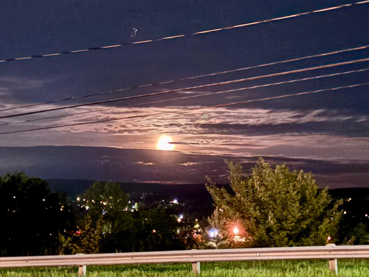 The Moon over Edmundston, Canada — waning gibbous, Lunar Day 18