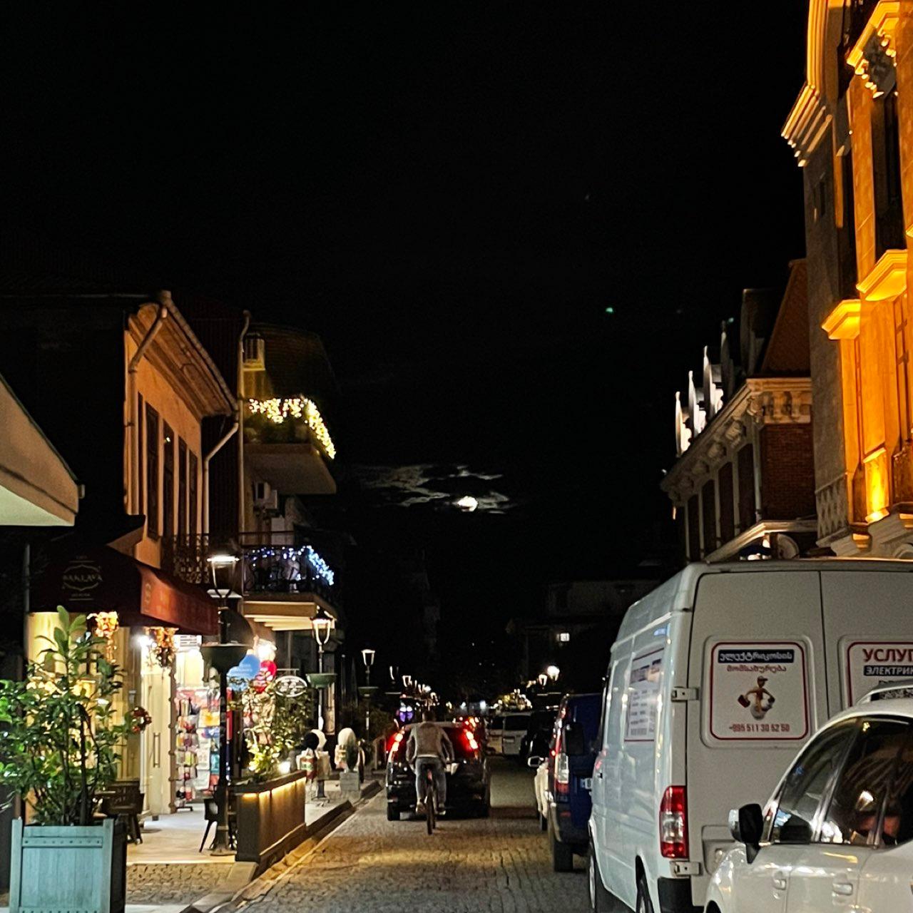 The Moon over Batumi, Georgia — full moon, Lunar Day 16