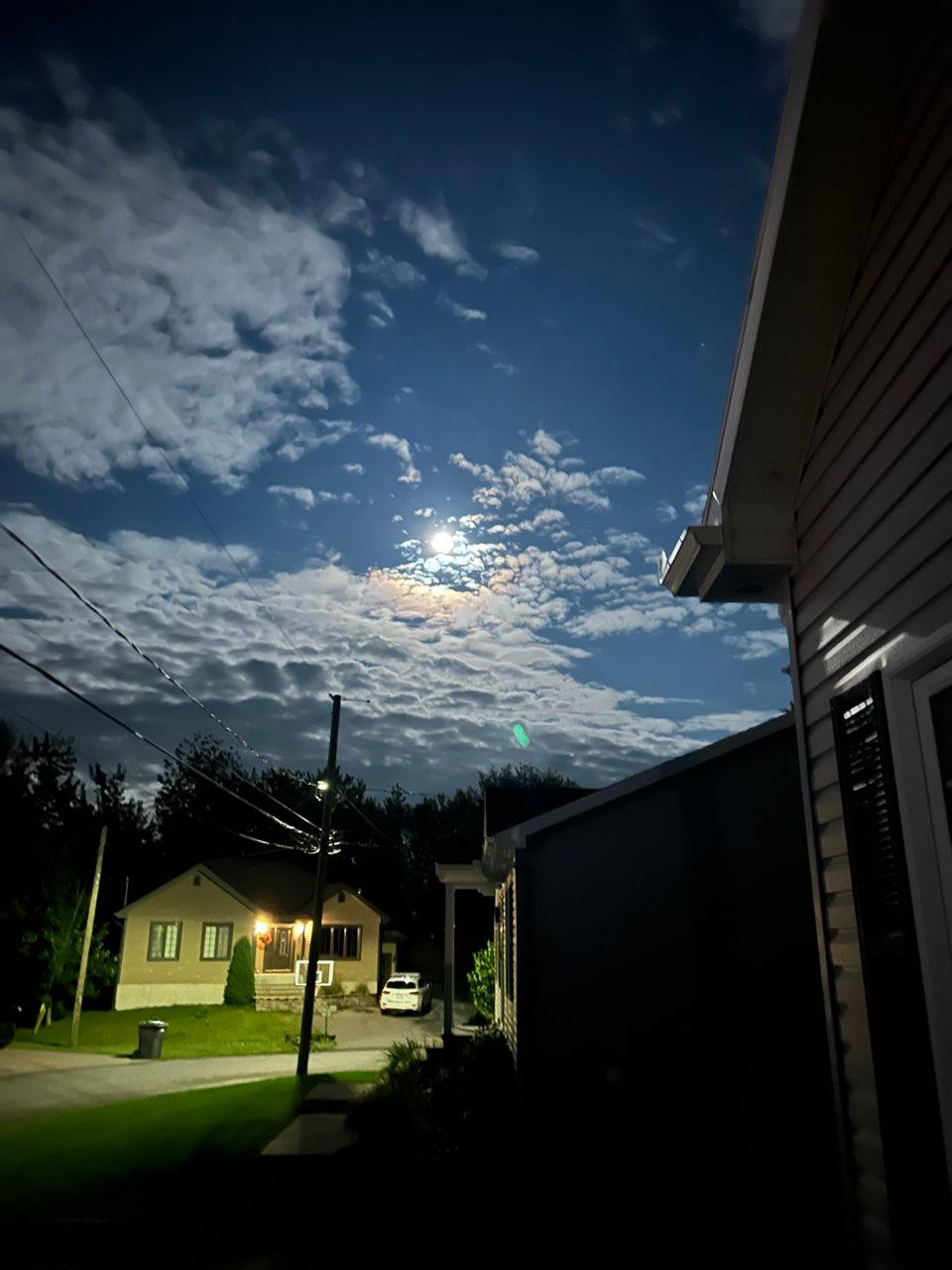 The Moon over Cap-Santé, Canada — full moon, Lunar Day 15