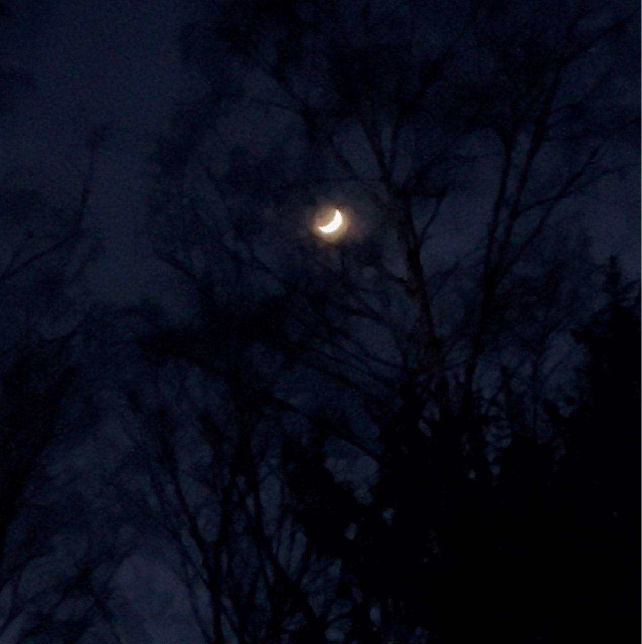 The Moon over Moscow, Russia — waxing crescent, Lunar Day 5