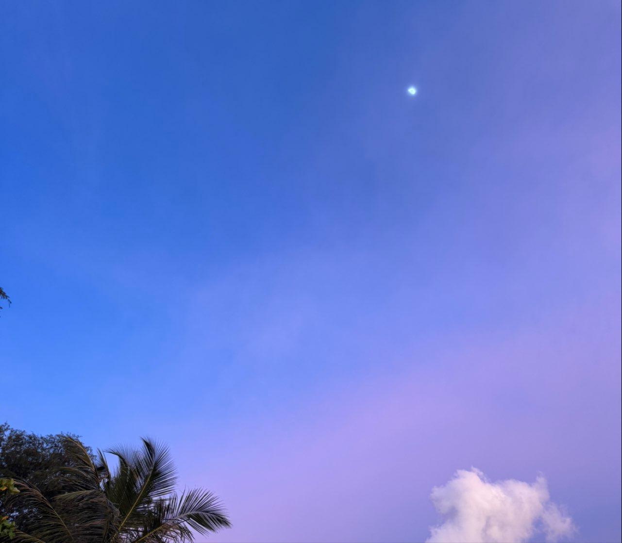The Moon over Mueang Phuket, Thailand — first quarter, Lunar Day 9