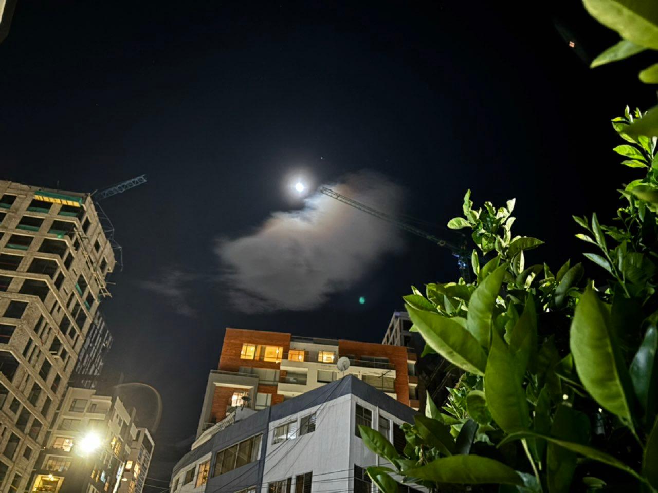 The Moon over Quito, Ecuador — waxing gibbous, Lunar Day 13