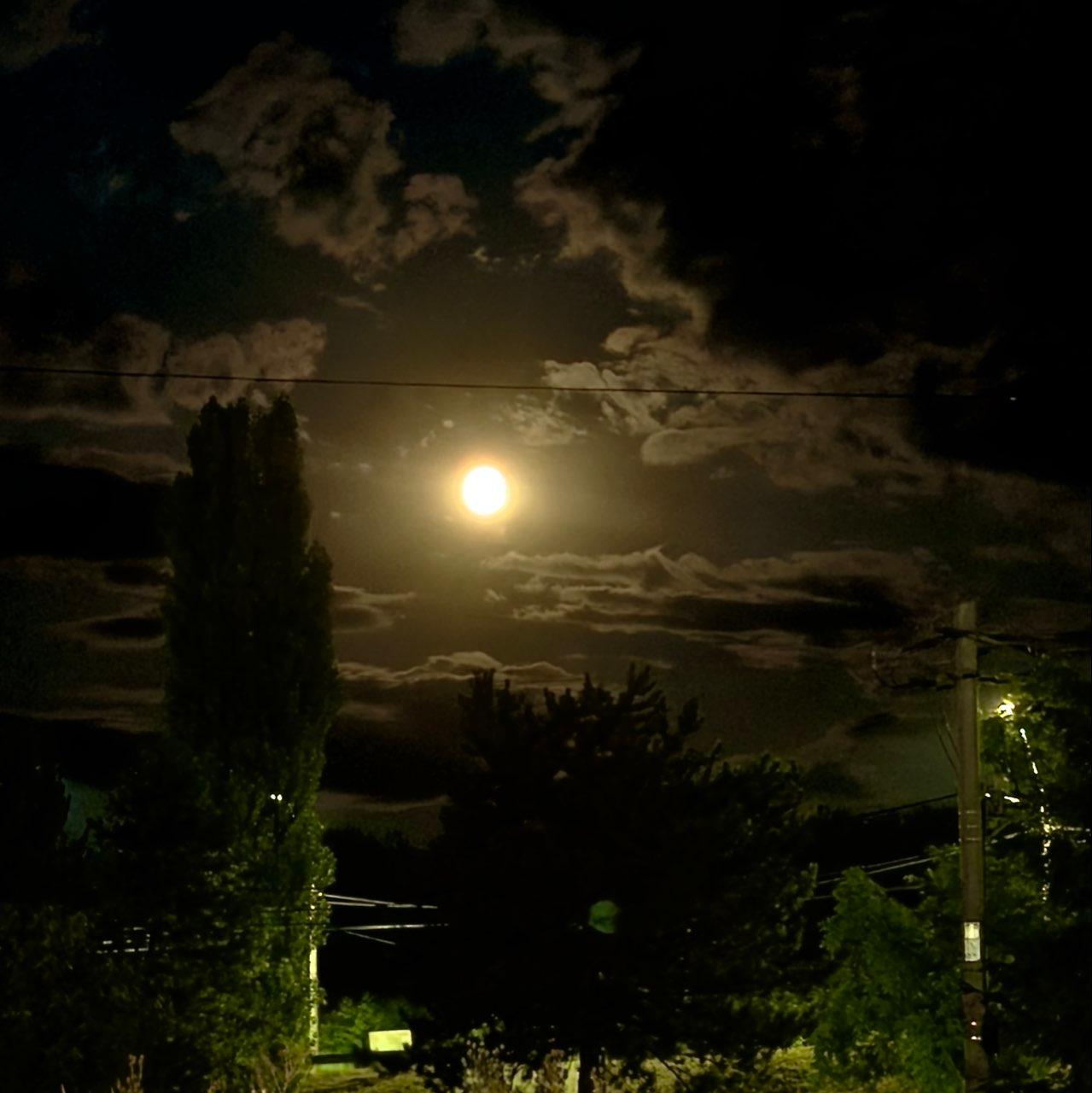 The Moon over Deva, Romania — full moon, Lunar Day 14