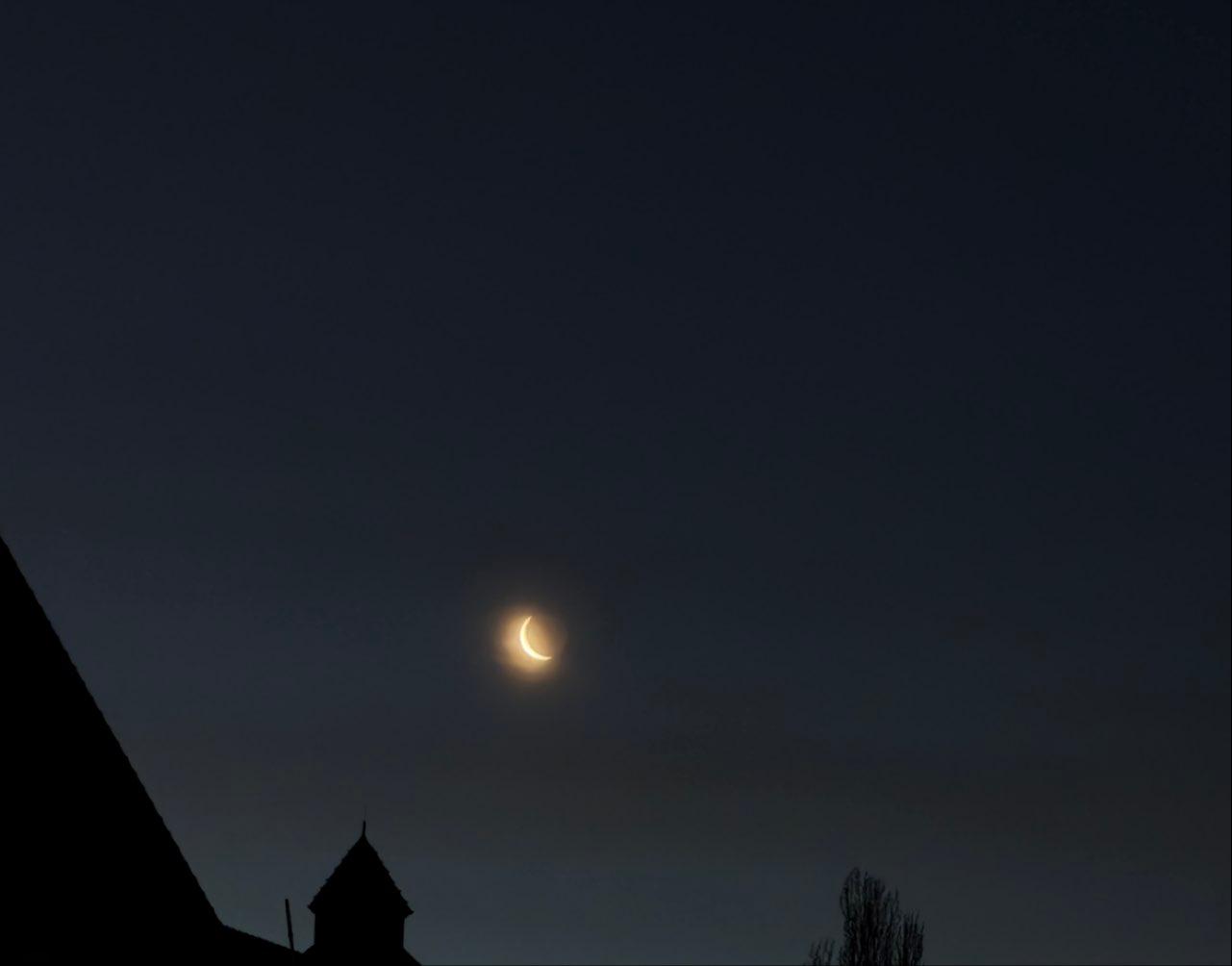 The Moon over Hamburg, Deutschland — waning crescent, Lunar Day 27