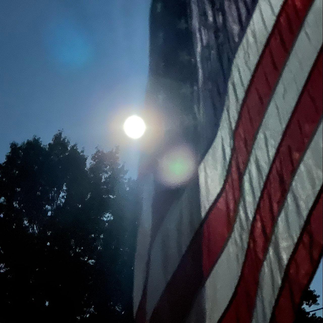 The Moon over Coventry Township, United States — full moon, Lunar Day 17
