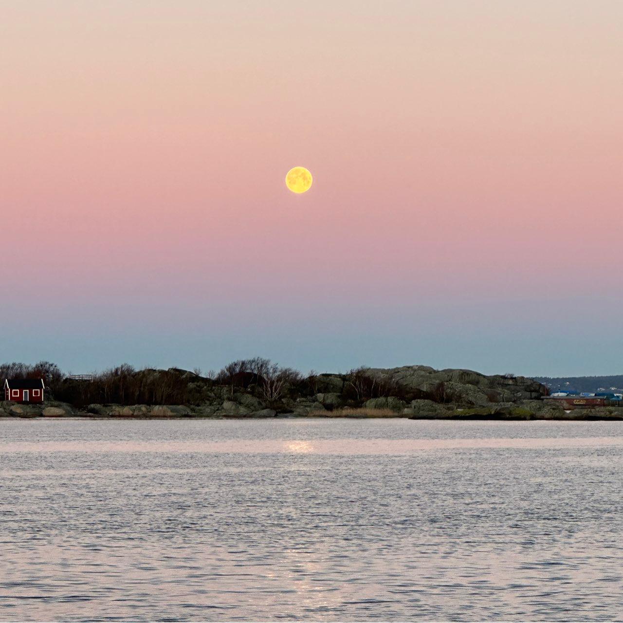 The Moon over Västra Frölunda, Sverige — full moon, Lunar Day 14