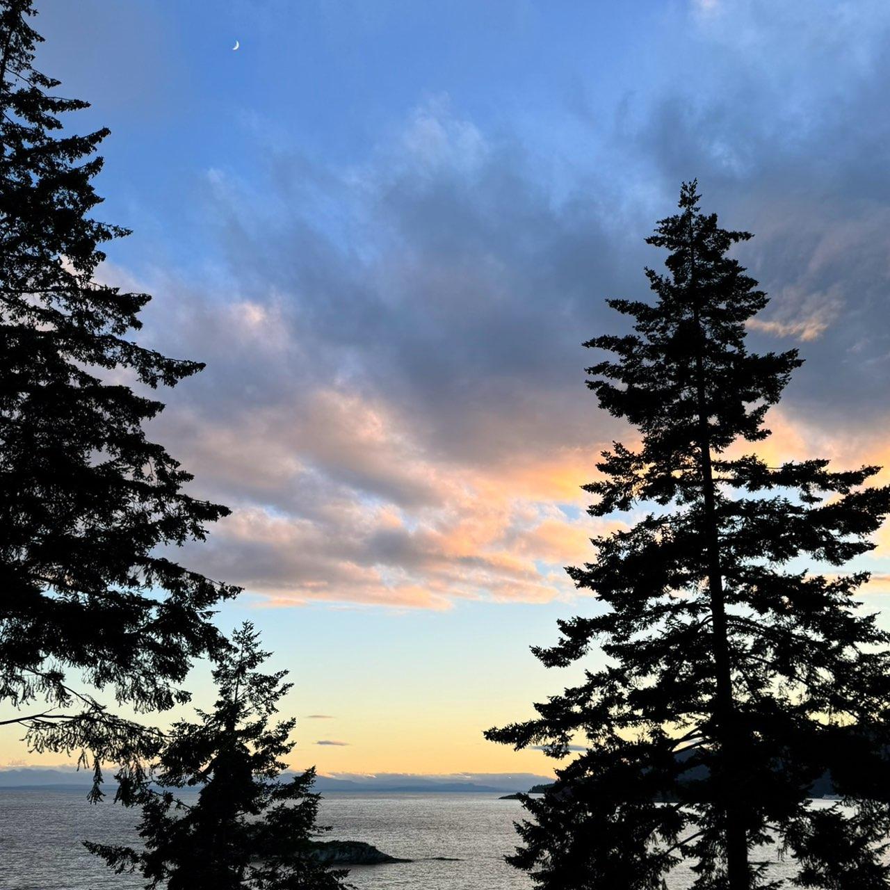 The Moon over Squamish-Lillooet, Canada — first quarter, Lunar Day 6