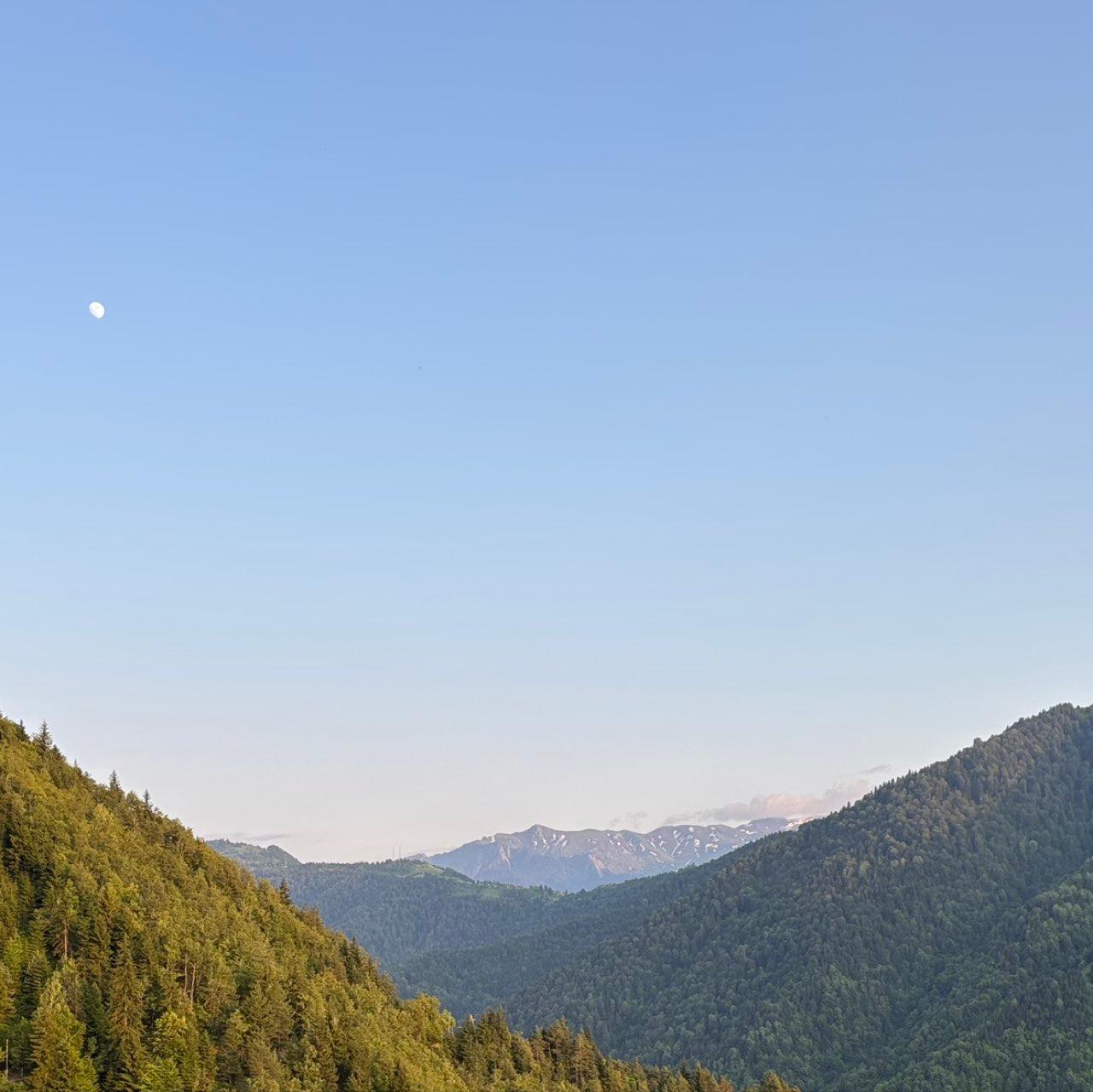 The Moon over Batumi, Georgia — first quarter, Lunar Day 10