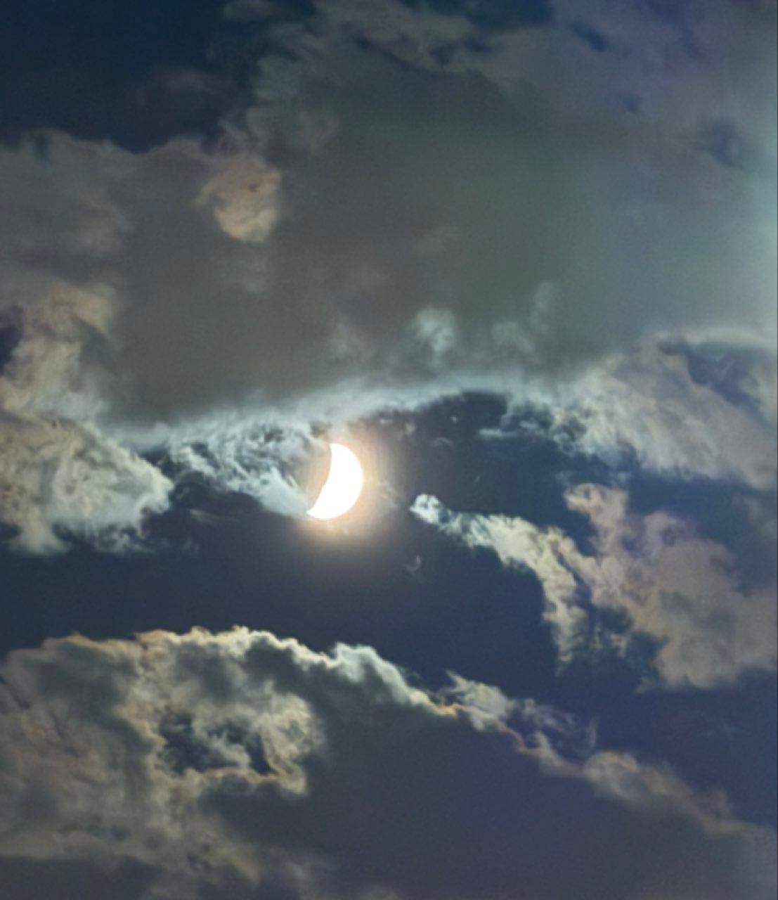 The Moon over Boston, United States — first quarter, Lunar Day 6