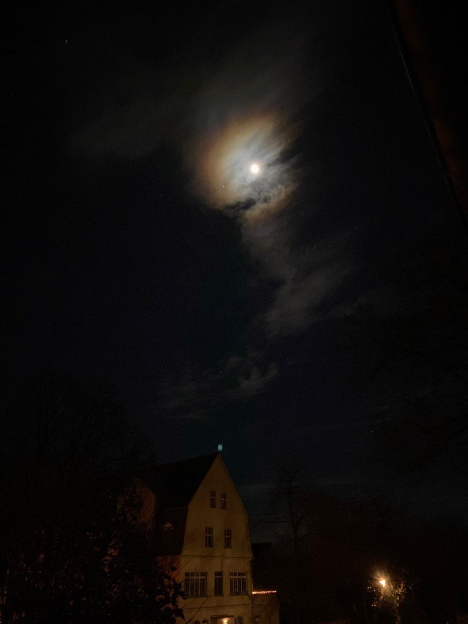 The Moon over Lychen, Deutschland — full moon, Lunar Day 15