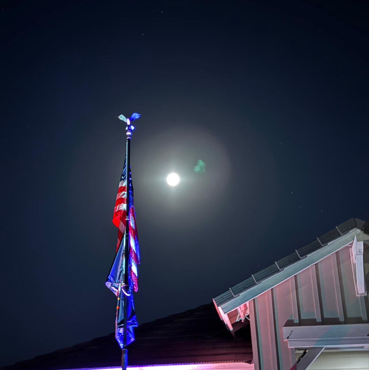 The Moon over Bakersfield, United States — full moon, Lunar Day 17