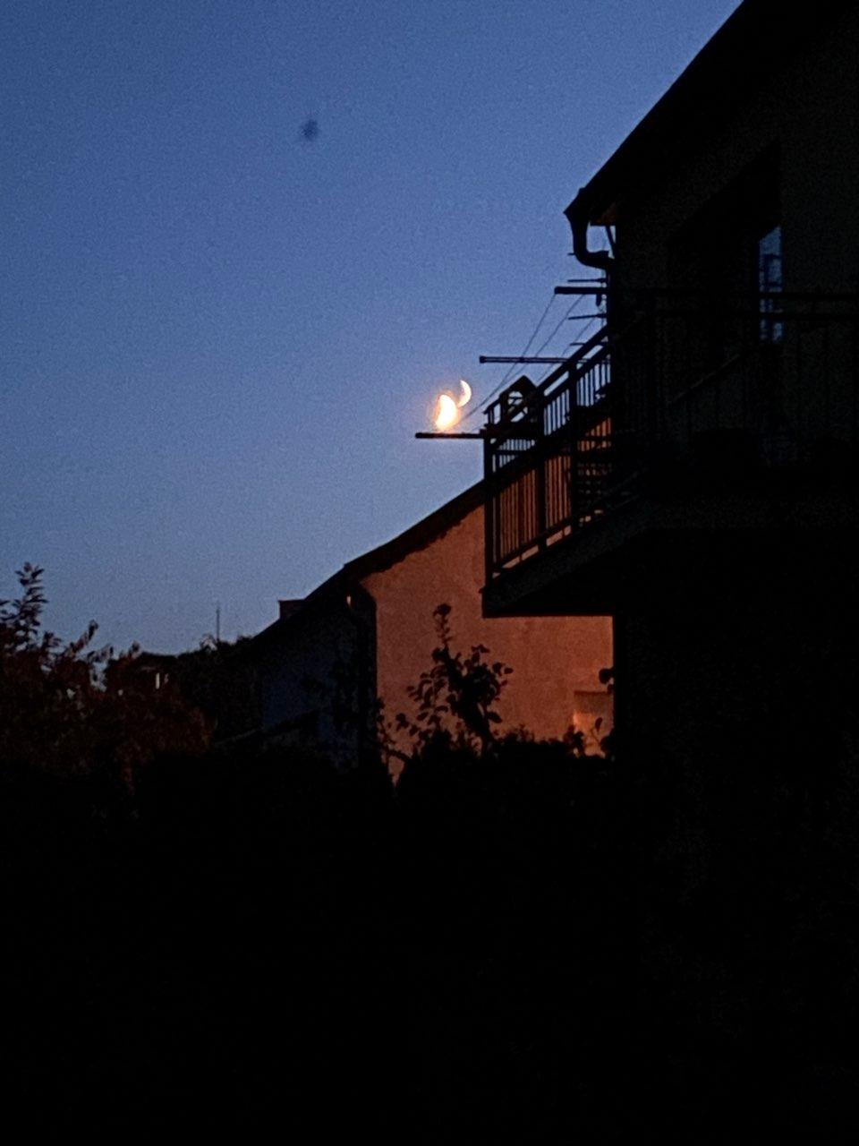 The Moon over Kutná Hora, Czechia — first quarter, Lunar Day 8