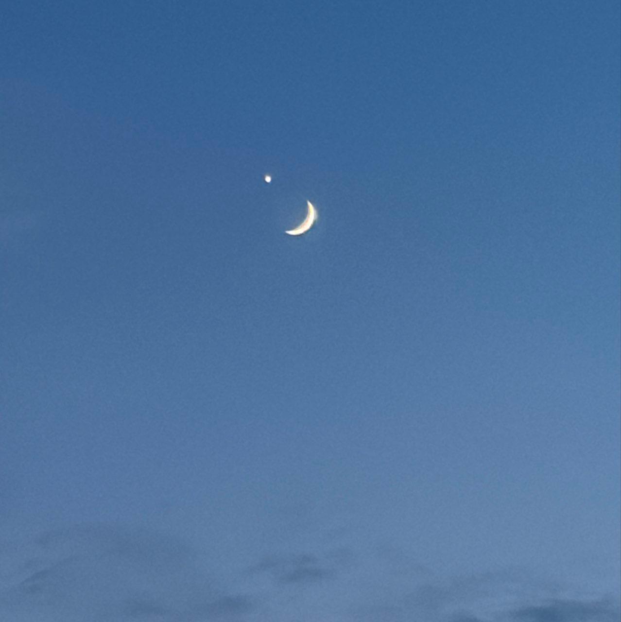 The Moon over Damnoen Saduak District, Thailand — waxing crescent, Lunar Day 5