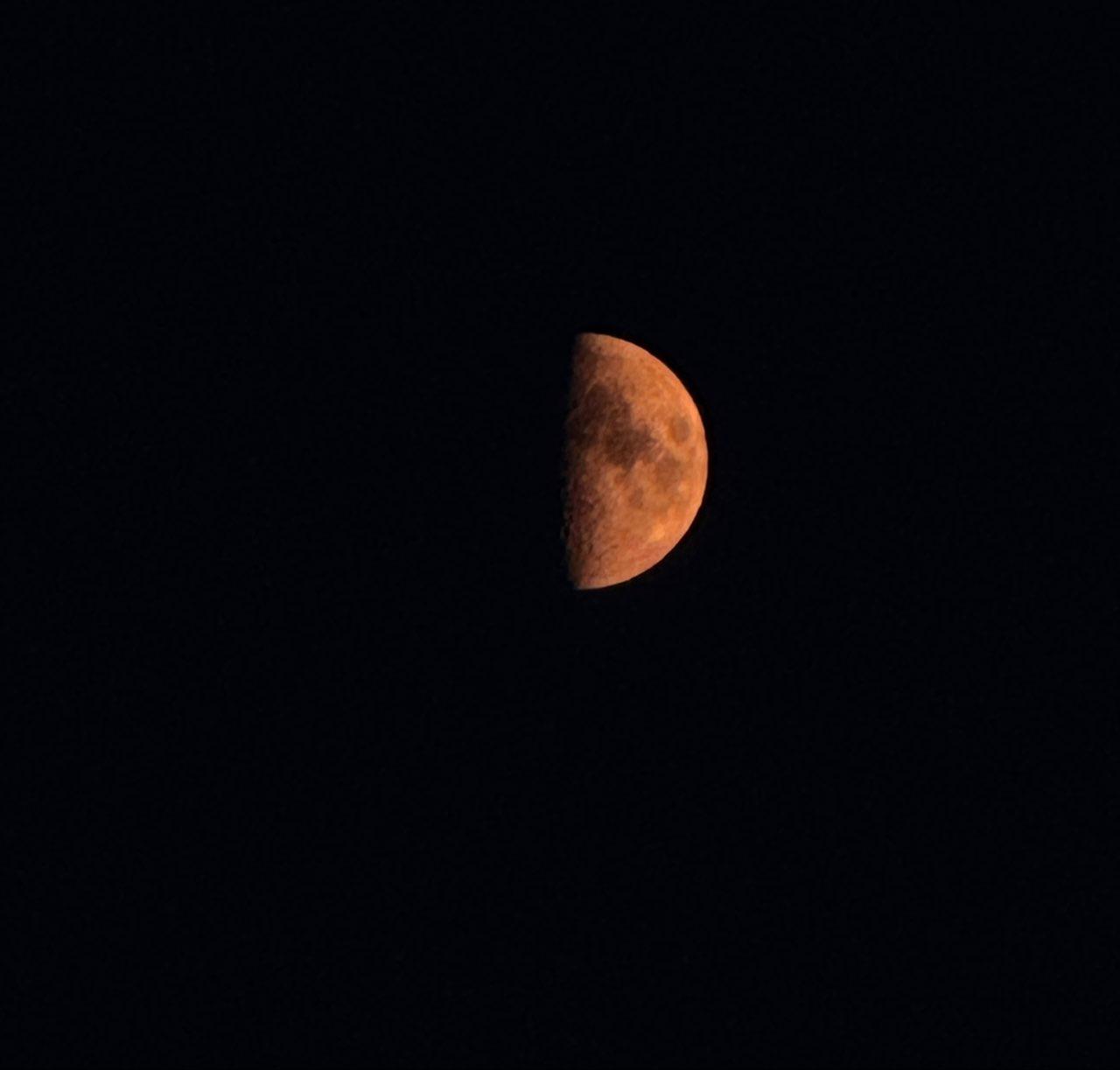 The Moon over Vechta, Deutschland — first quarter, Lunar Day 8