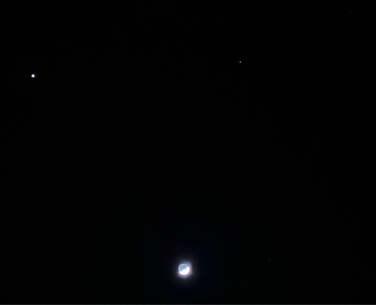 The Moon over Nemaska, Canada — waxing crescent, Lunar Day 4
