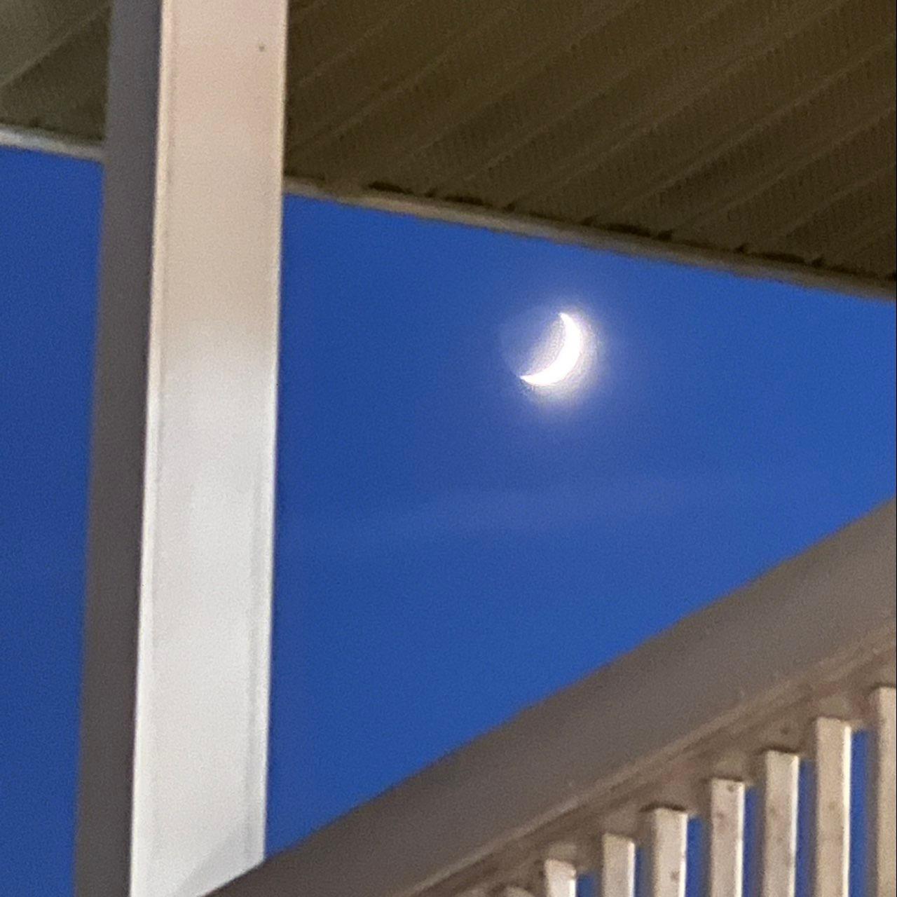 The Moon over Swansboro, United States — waxing crescent, Lunar Day 5