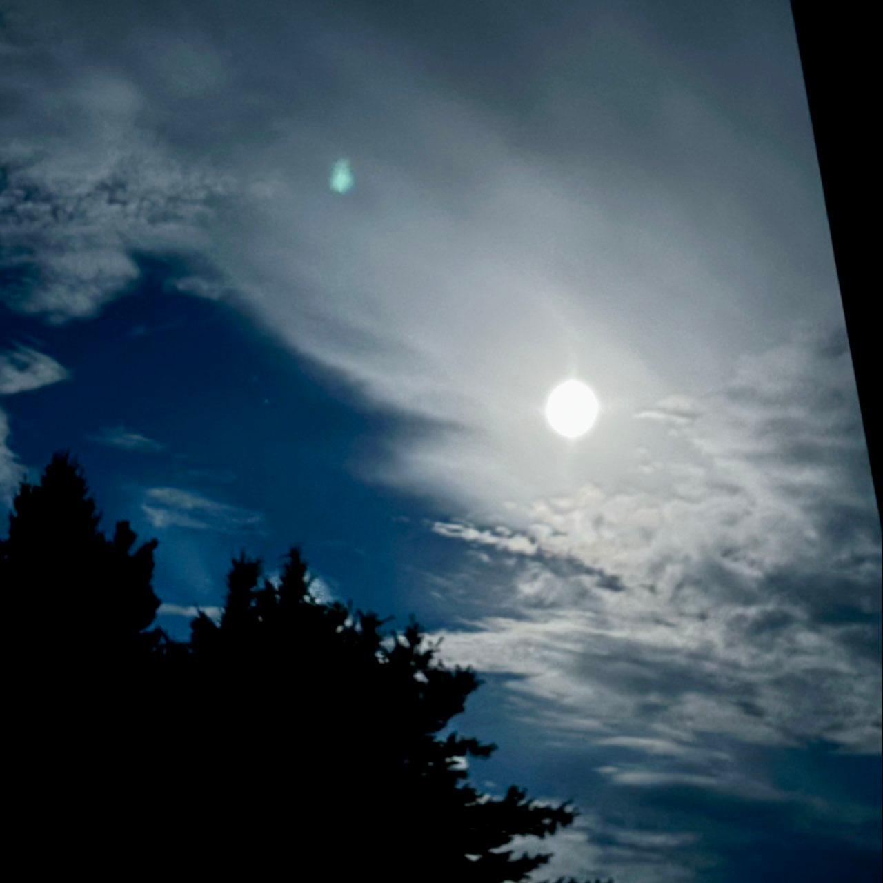 The Moon over Edmundston, Canada — waxing gibbous, Lunar Day 14