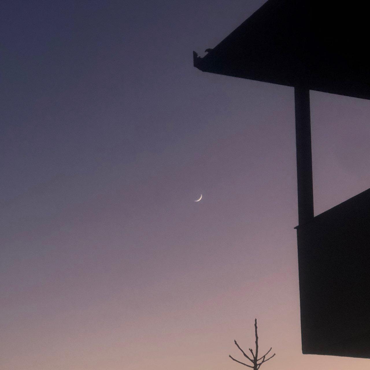 The Moon over Elbasan, Albania — first quarter, Lunar Day 8