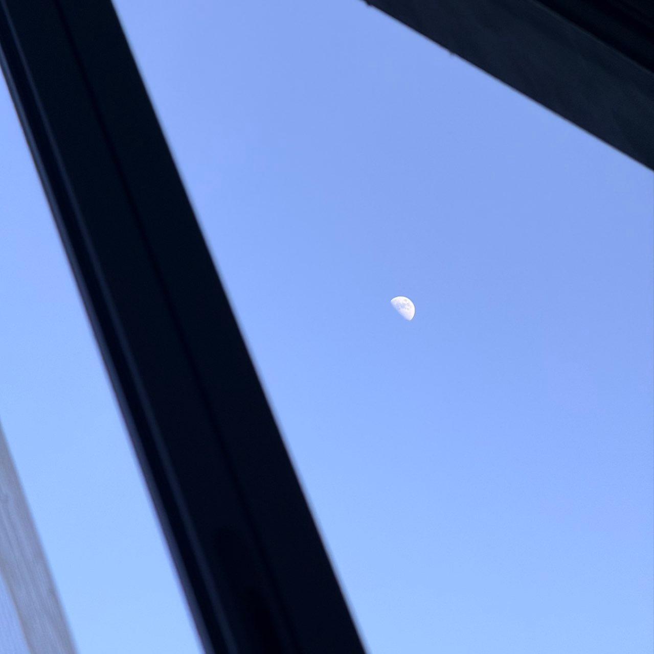 The Moon over Vilnius, Lithuania — first quarter, Lunar Day 9
