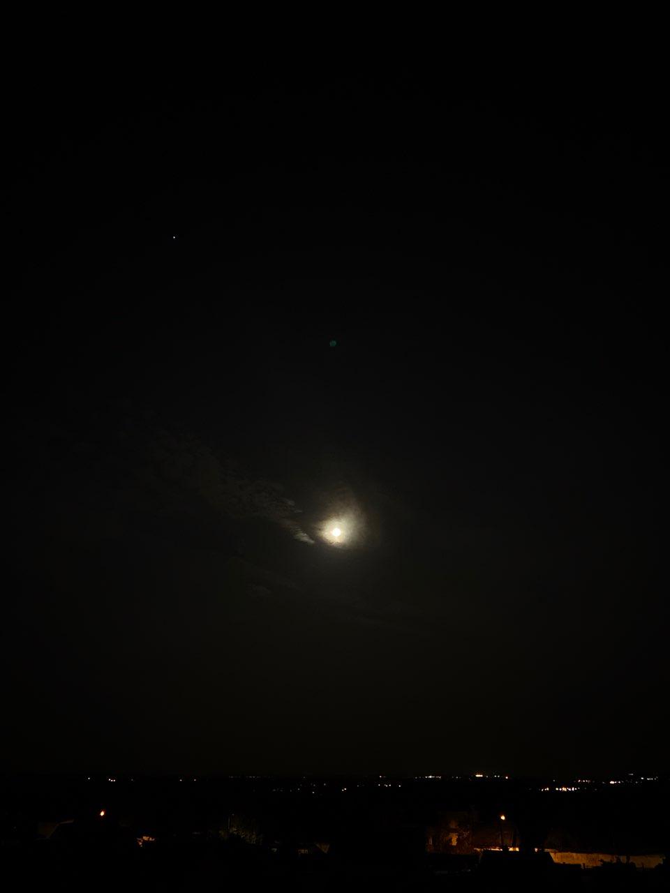 The Moon over Caen, France — full moon, Lunar Day 16