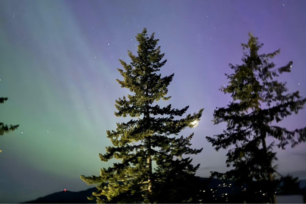 The Moon over Lions Bay, Canada — waxing crescent, Lunar Day 6