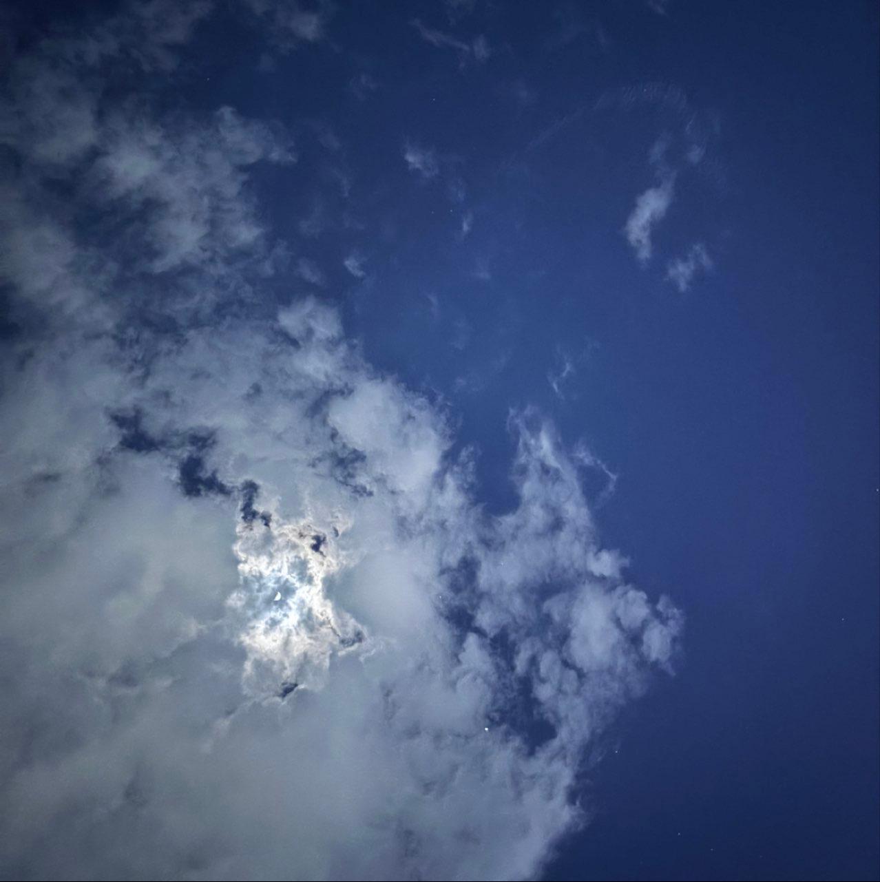 The Moon over Pachuca de Soto, México — first quarter, Lunar Day 8