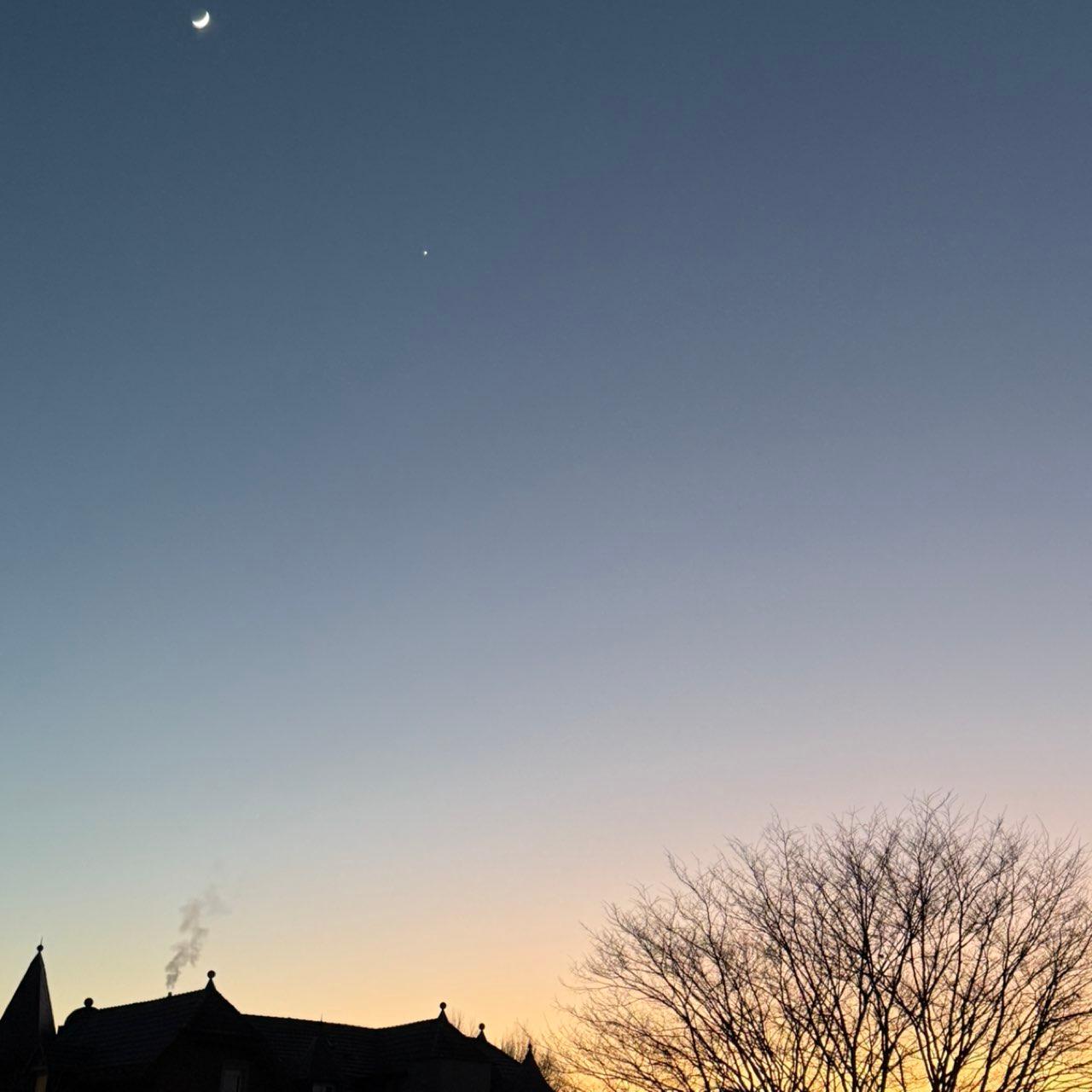 The Moon over Bad Kissingen, Deutschland — waxing crescent, Lunar Day 5