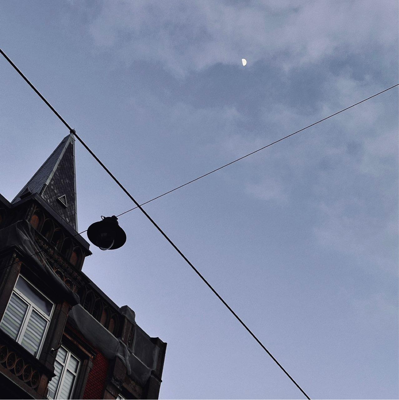 The Moon over Łódź, Poland — first quarter, Lunar Day 9