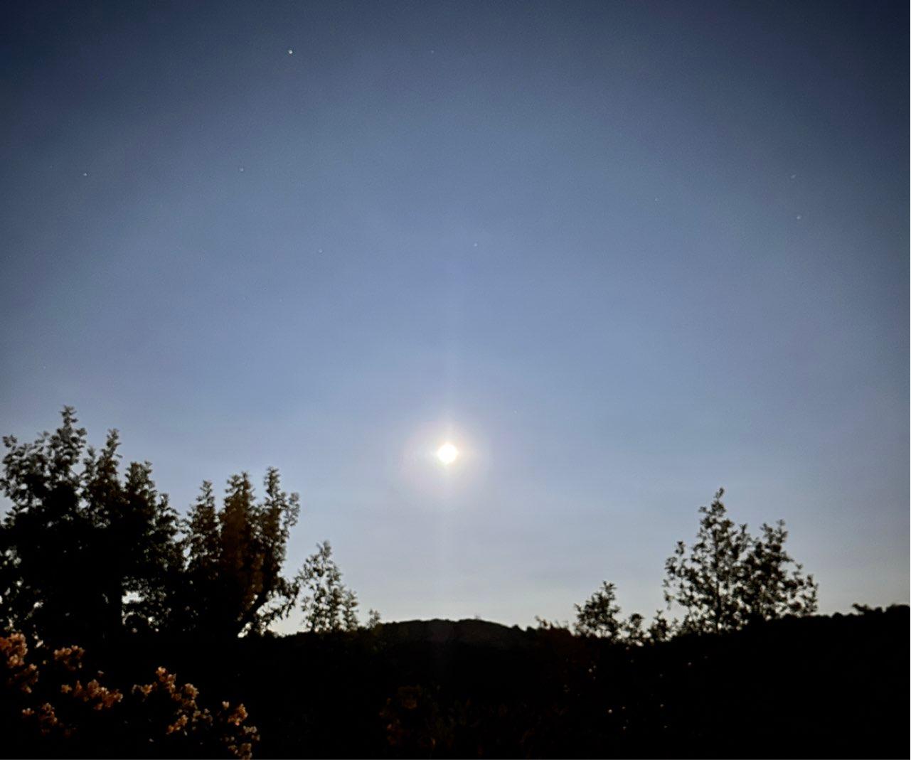 The Moon over Cazedarnes, France — full moon, Lunar Day 16