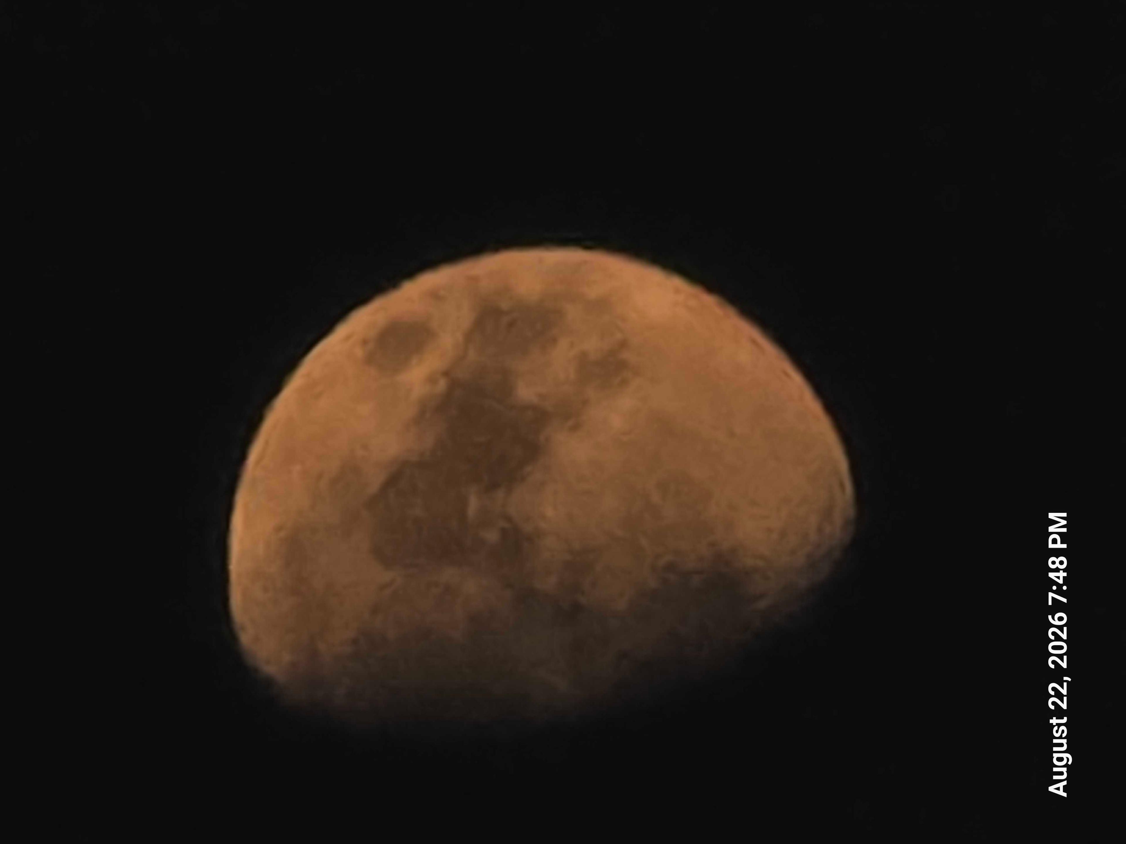 The Moon over Saratoga Springs, United States — waxing gibbous, Lunar Day 11